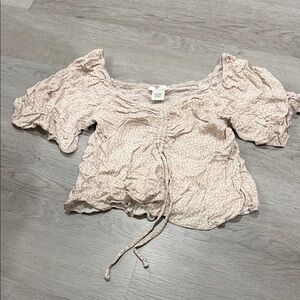 Women's Cream Ruched Top